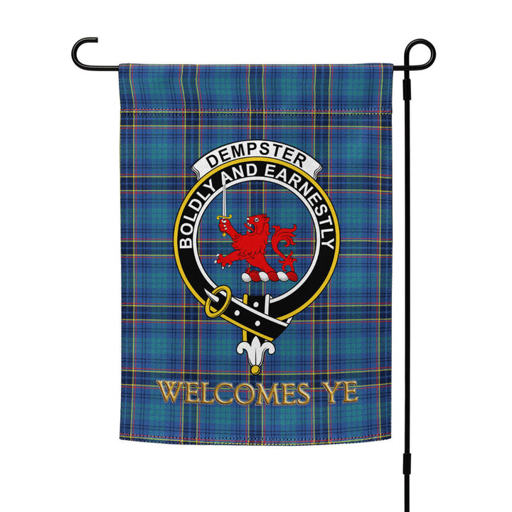 Dempster Modern Clan Badge Tartan Garden Flag