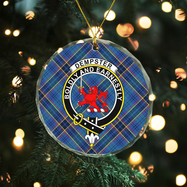 Dempster Modern Clan Badge Tartan Glass Ornament