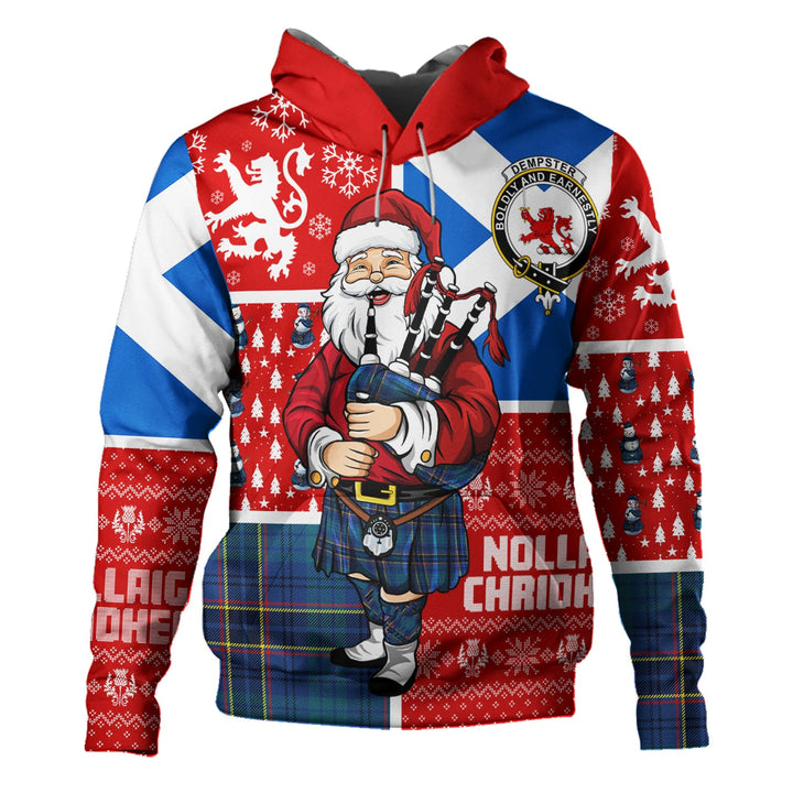 Dempster Modern Clan Badge Tartan Hoodie Scotland Christmas Santa