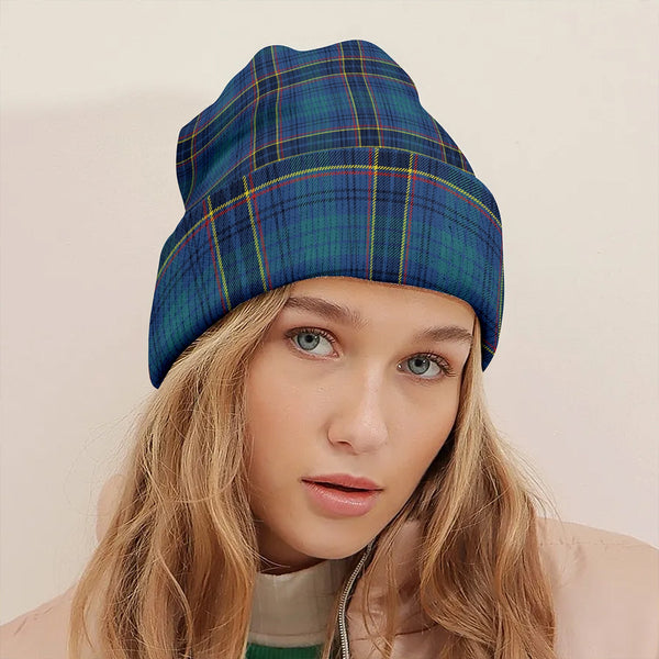 Dempster Modern Clan Badge Tartan Knitted Beanie