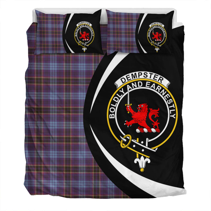 Dempster Weathered Clan Badge Tartan Bedding Set Circle Style