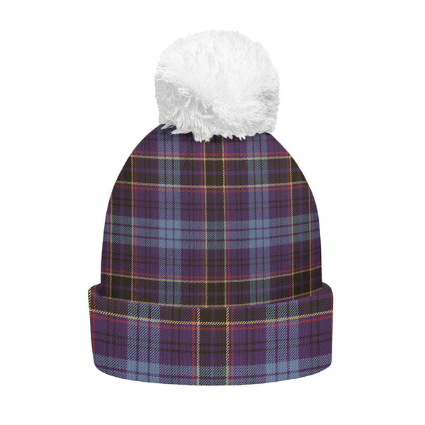 Dempster Weathered Clan Badge Tartan Bobble Beanie Hat