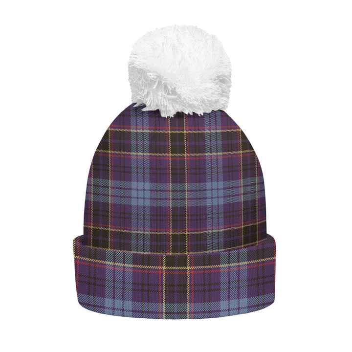 Dempster Weathered Clan Badge Tartan Bobble Beanie Hat