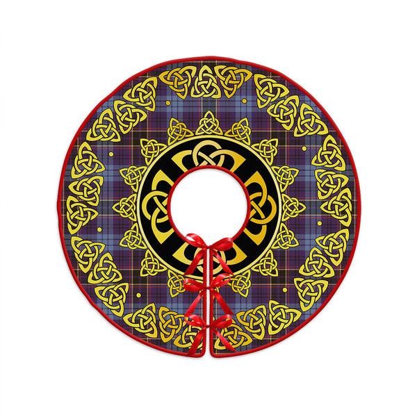 Dempster Weathered Clan Badge Tartan Christmas Tree Skirt Golden Celtic Heritage