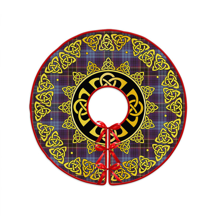 Dempster Weathered Clan Badge Tartan Christmas Tree Skirt Golden Celtic Heritage