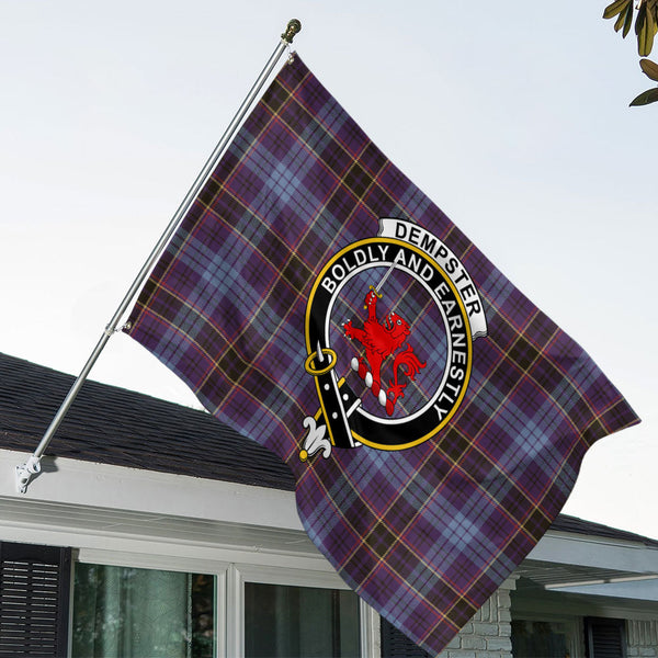 Dempster Weathered Clan Badge Tartan House Flag