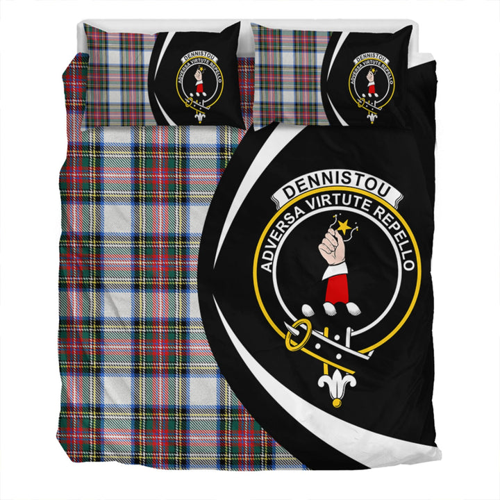 Dennistoun Clan Badge Tartan Bedding Set Circle Style