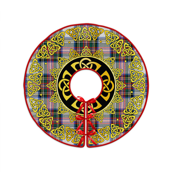 Dennistoun Clan Badge Tartan Christmas Tree Skirt Golden Celtic Heritage
