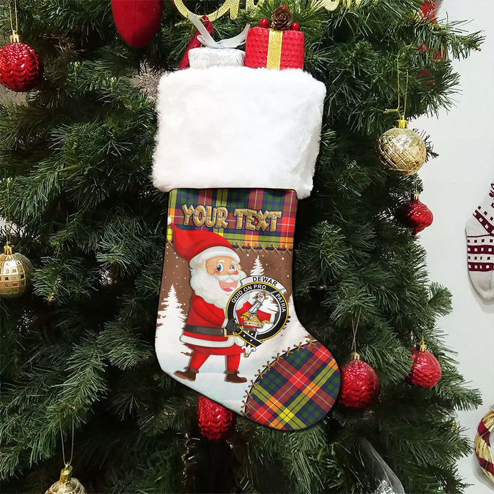 Dewar Clan Badge Tartan Christmas Stocking Holiday Blessings Merry Christmas Joy