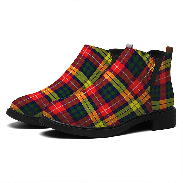 Dewar Tartan Flat Ankle Boots