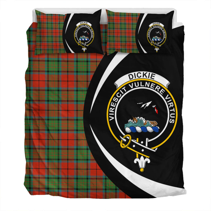 Dickie Ancient Clan Badge Tartan Bedding Set Circle Style