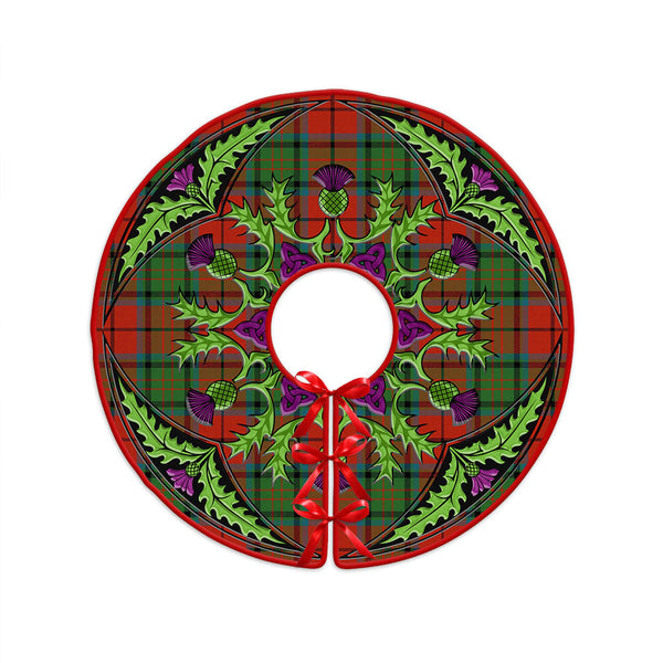 Dickie Ancient Clan Badge Tartan Christmas Tree Skirt Scottish Thistle Design