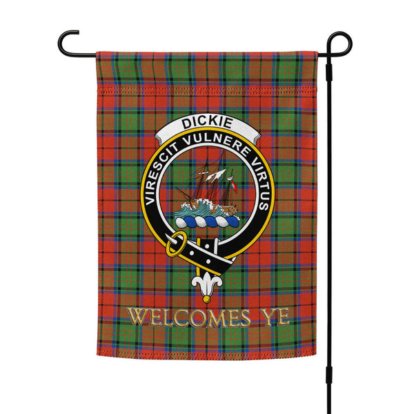 Dickie Modern Clan Badge Tartan Garden Flag