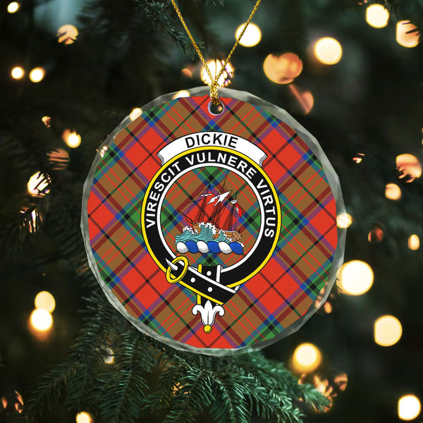 Dickie Modern Clan Badge Tartan Glass Ornament