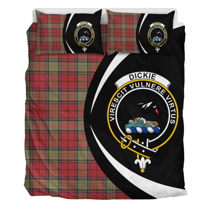 Dickie Weathered Clan Badge Tartan Bedding Set Circle Style