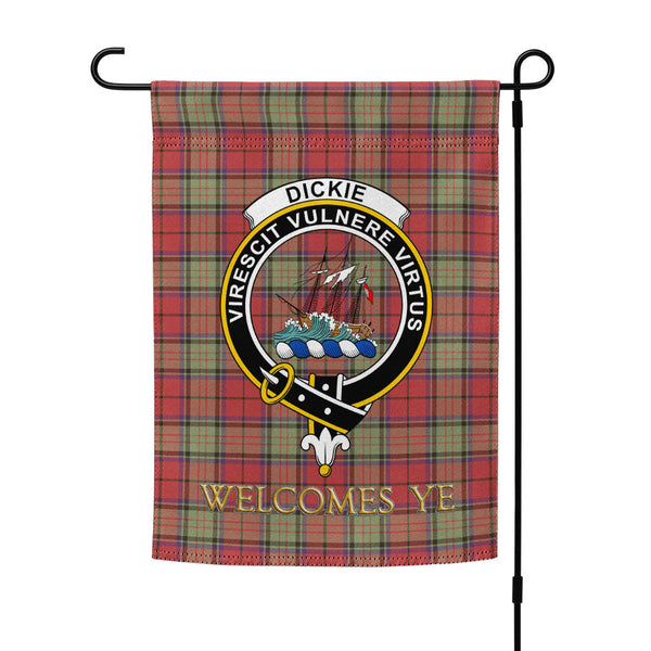 Dickie Weathered Clan Badge Tartan Garden Flag