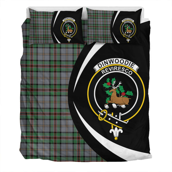 Dinwoodie Ancient Clan Badge Tartan Bedding Set Circle Style