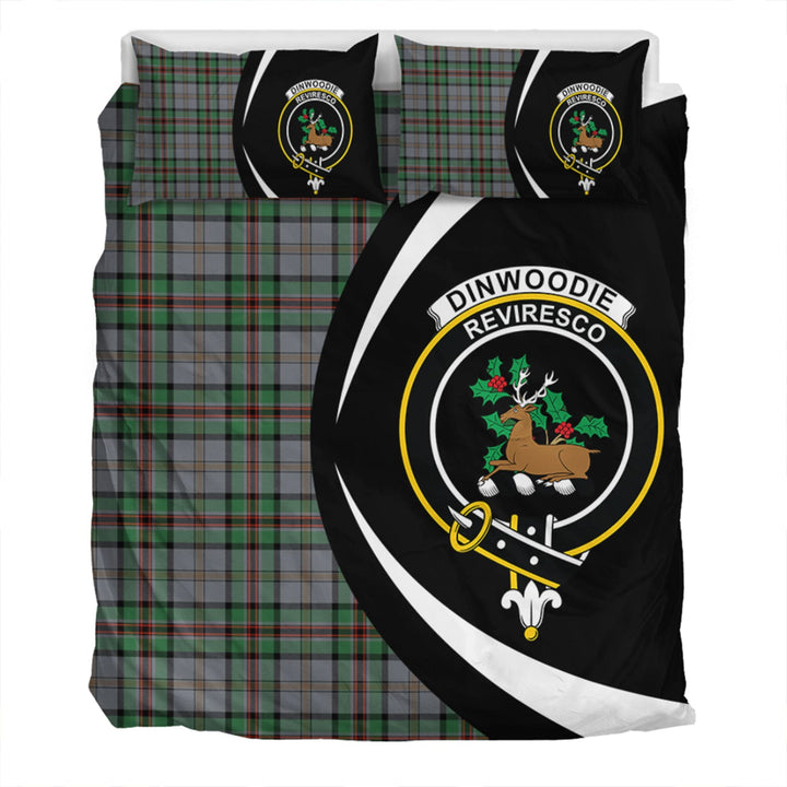 Dinwoodie Ancient Clan Badge Tartan Bedding Set Circle Style