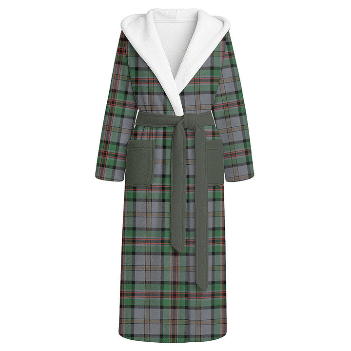 Dinwoodie Ancient Clan Badge Tartan Flannel Hooded Bathrobe