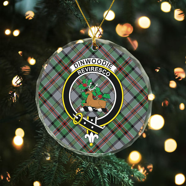 Dinwoodie Ancient Clan Badge Tartan Glass Ornament