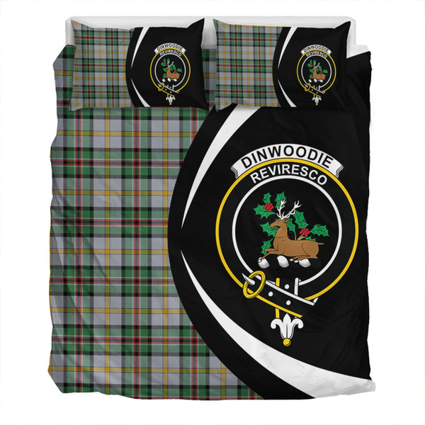 Dinwoodie Modern Clan Badge Tartan Bedding Set Circle Style