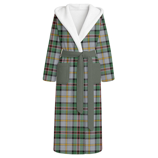 Dinwoodie Modern Clan Badge Tartan Flannel Hooded Bathrobe