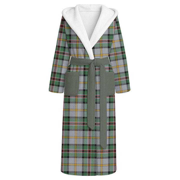 Dinwoodie Modern Clan Badge Tartan Flannel Hooded Bathrobe