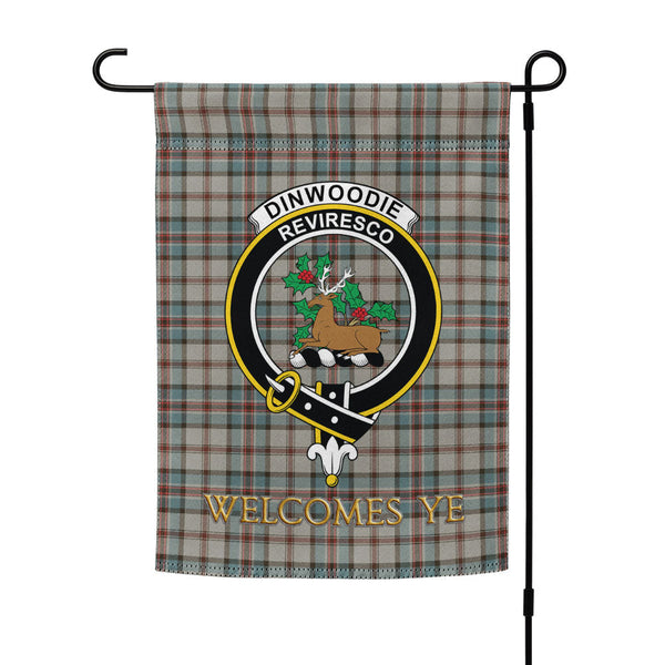 Dinwoodie Weathered Clan Badge Tartan Garden Flag