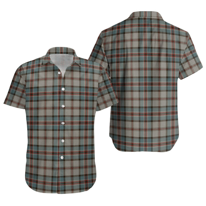 Dinwoodie Weathered Clan Badge Tartan Short Sleeve Shirt