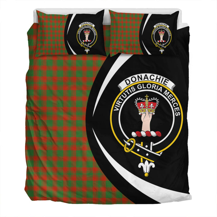 Donachie Ancient Clan Badge Tartan Bedding Set Circle Style