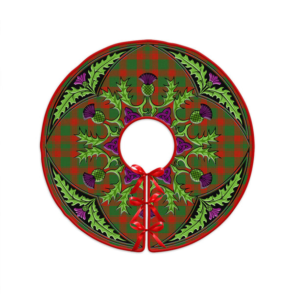 Donachie Ancient Clan Badge Tartan Christmas Tree Skirt Scottish Thistle Design