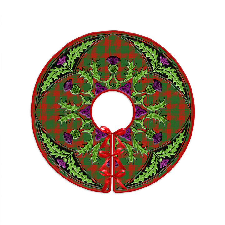 Donachie Ancient Clan Badge Tartan Christmas Tree Skirt Scottish Thistle Design