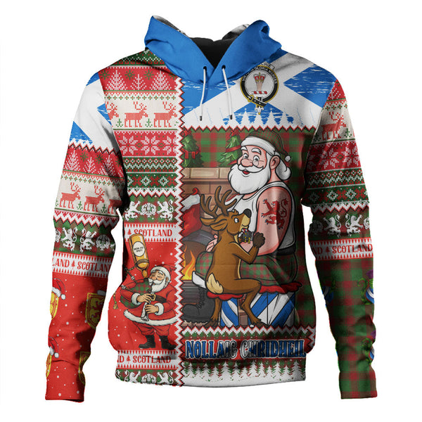 Donachie Modern Clan Badge Tartan Hoodie Scottish Santa Tattoo Christmas Comic Patchwork Style