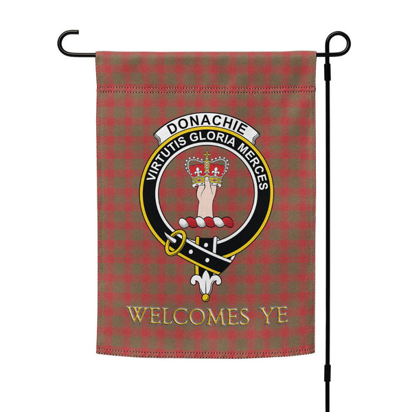 Donachie Weathered Clan Badge Tartan Garden Flag