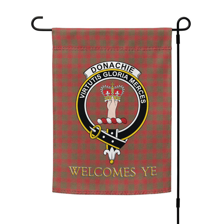 Donachie Weathered Clan Badge Tartan Garden Flag