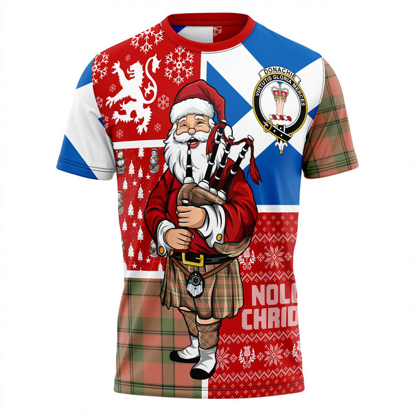 Donachie of Brockloch Hunting Weathered Clan Badge Tartan T-Shirt Scotland Christmas Santa