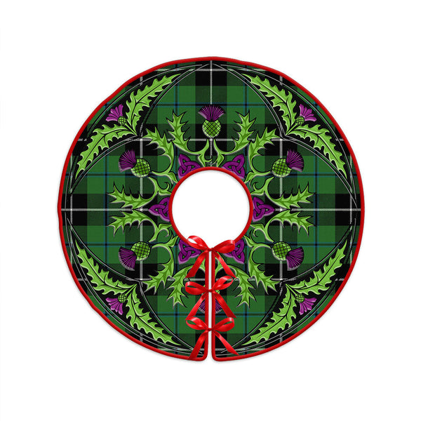 Douglas Ancient Clan Badge Tartan Christmas Tree Skirt Scottish Thistle Design