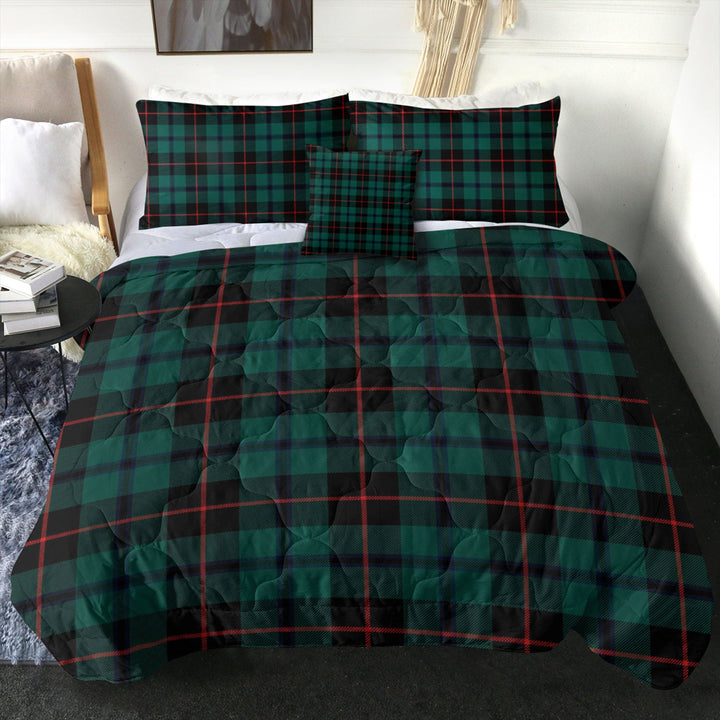 Douglas Black Modern Tartan Comforter