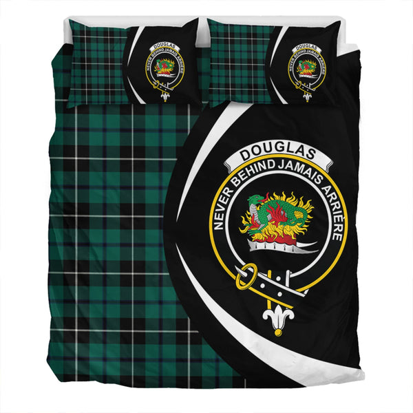 Douglas Modern Clan Badge Tartan Bedding Set Circle Style