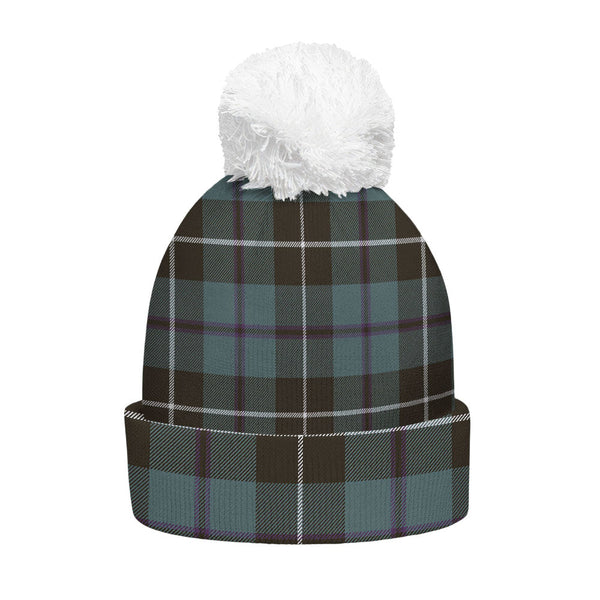 Douglas Weathered Clan Badge Tartan Bobble Beanie Hat