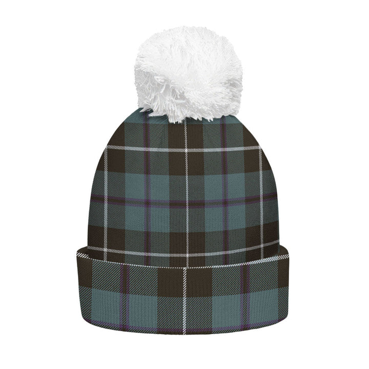 Douglas Weathered Clan Badge Tartan Bobble Beanie Hat