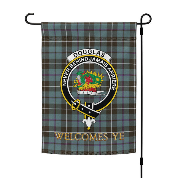 Douglas Weathered Clan Badge Tartan Garden Flag