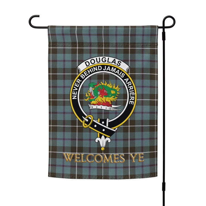 Douglas Weathered Clan Badge Tartan Garden Flag