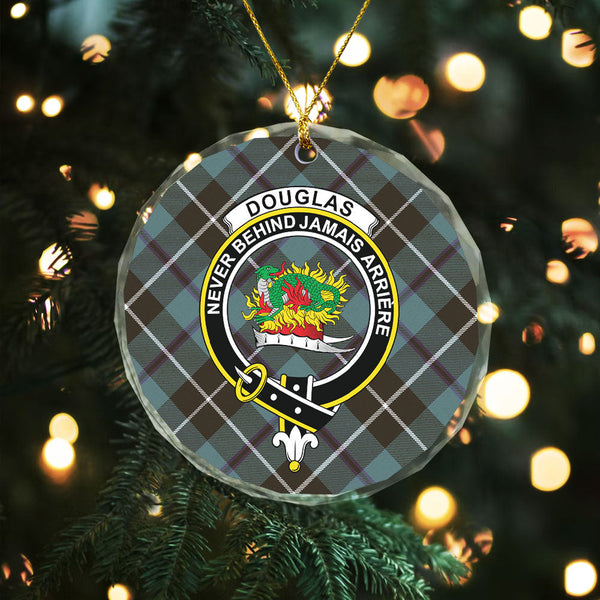 Douglas Weathered Clan Badge Tartan Glass Ornament