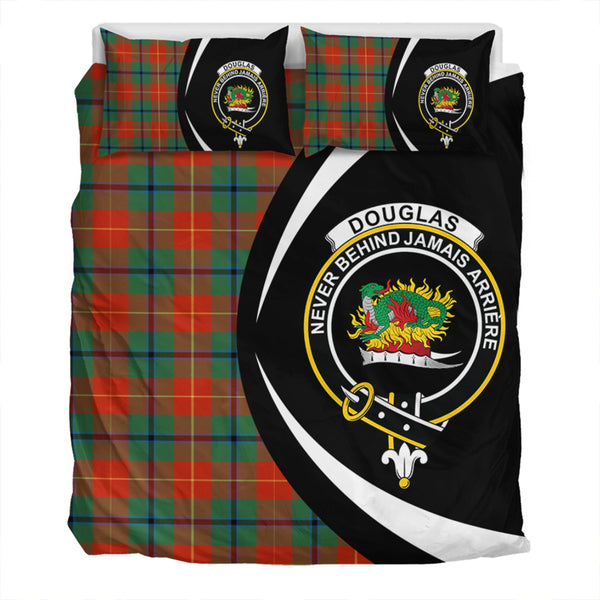 Douglas of Roxburgh Ancient Clan Badge Tartan Bedding Set Circle Style