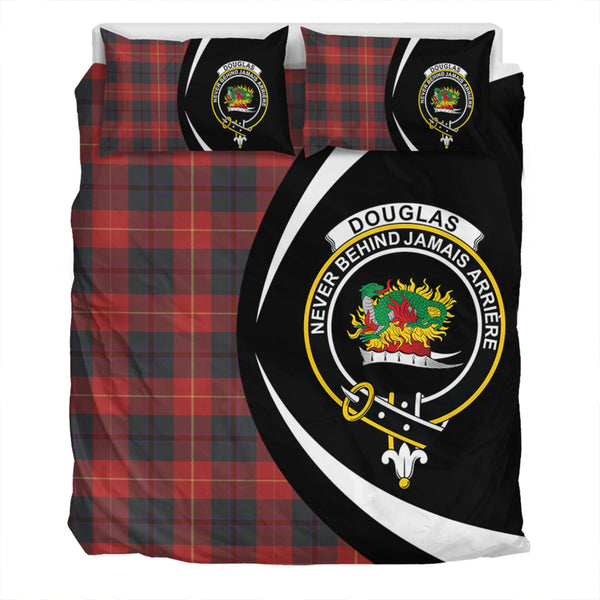 Douglas of Roxburgh Weathered Clan Badge Tartan Bedding Set Circle Style