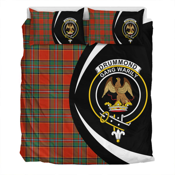 Drummond Ancient Clan Badge Tartan Bedding Set Circle Style