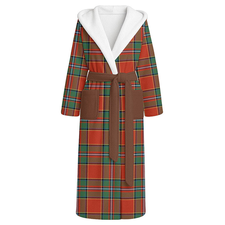Drummond Ancient Clan Badge Tartan Flannel Hooded Bathrobe