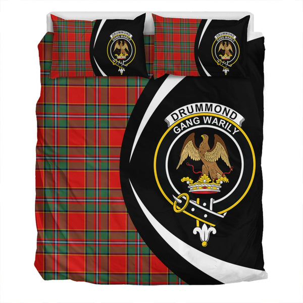 Drummond Modern Clan Badge Tartan Bedding Set Circle Style