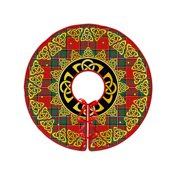 Drummond Modern Clan Badge Tartan Christmas Tree Skirt Golden Celtic Heritage